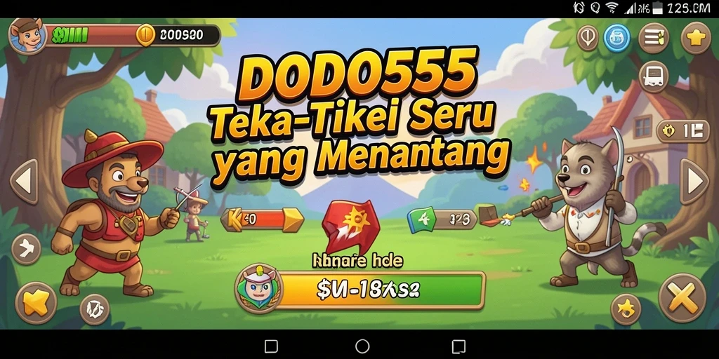 Tampilan gameplay DODO555 yang penuh warna dan menantang.
