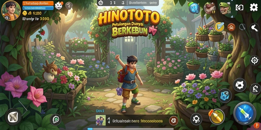 Screenshot HINOTOTO menampilkan petualangan seru dalam bercocok tanam.