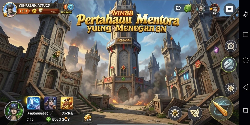 Tampilan gameplay menegangkan WIN88 di Tower Defense.