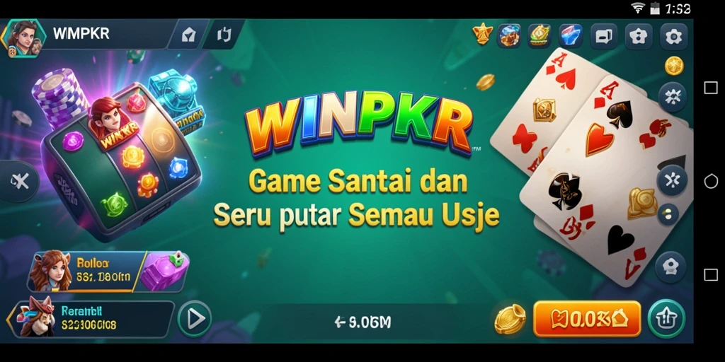 Tampilan menarik dari gameplay WINPKR yang mudah dimainkan.
